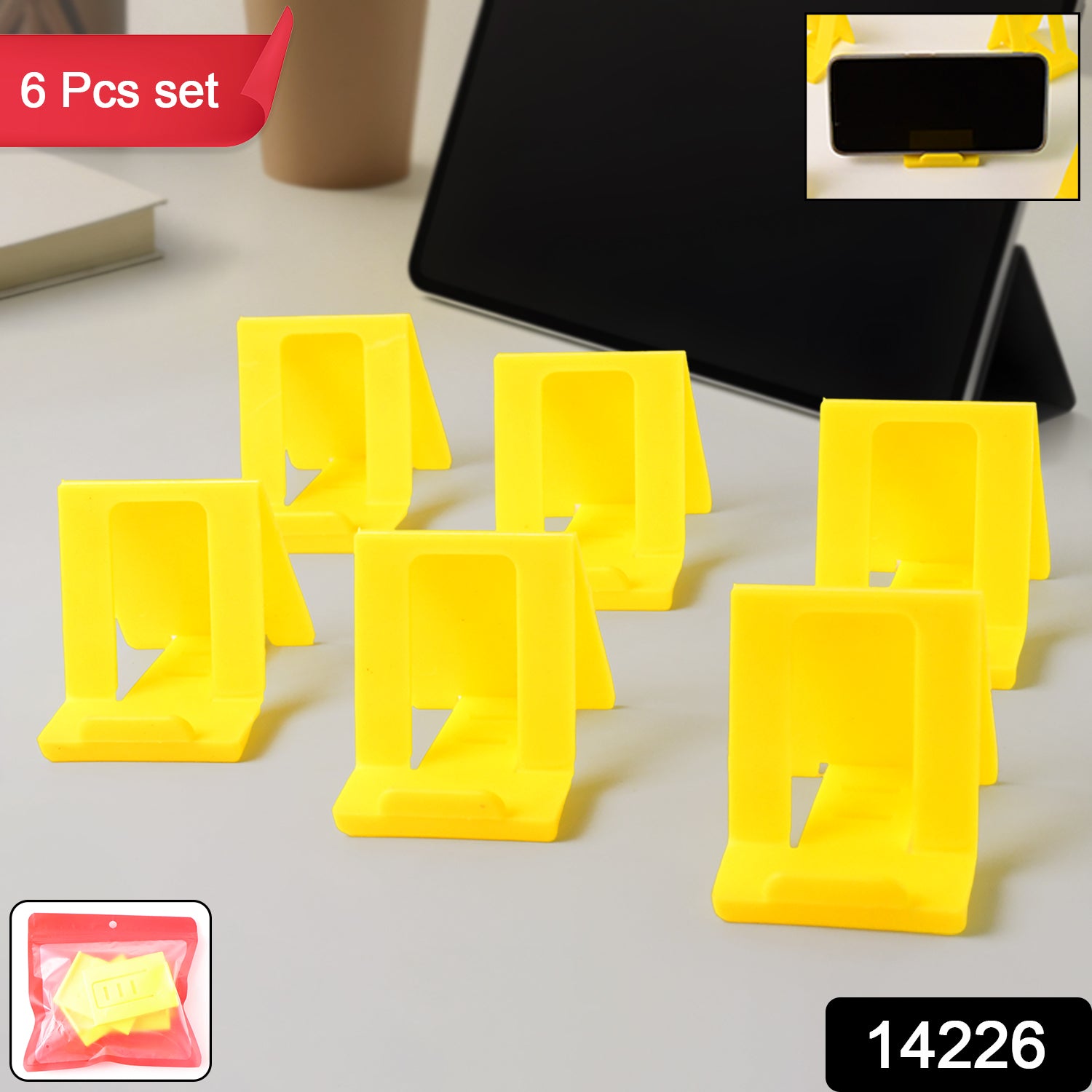 Adjustable Foldable Plastic Mobile Phone Stand (6 Pc  Mix Color) Adjustable Foldable Plastic Mobile Phone Stand (6 Pc  Mix Color)